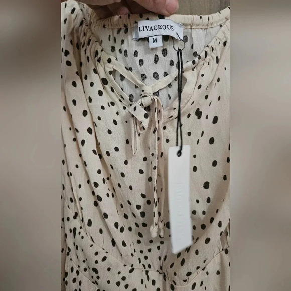 Olivaceous off shoulder spotted cheetah print mini dress. Size medium NWT - Picture 9 of 13